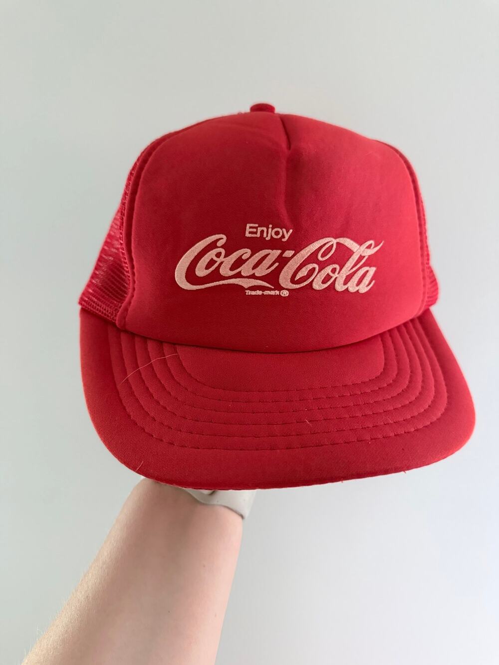 Vintage Red Coca-Cola Enjoy Coca-Cola Foam Front Panel Trucker Hat-Size M/L